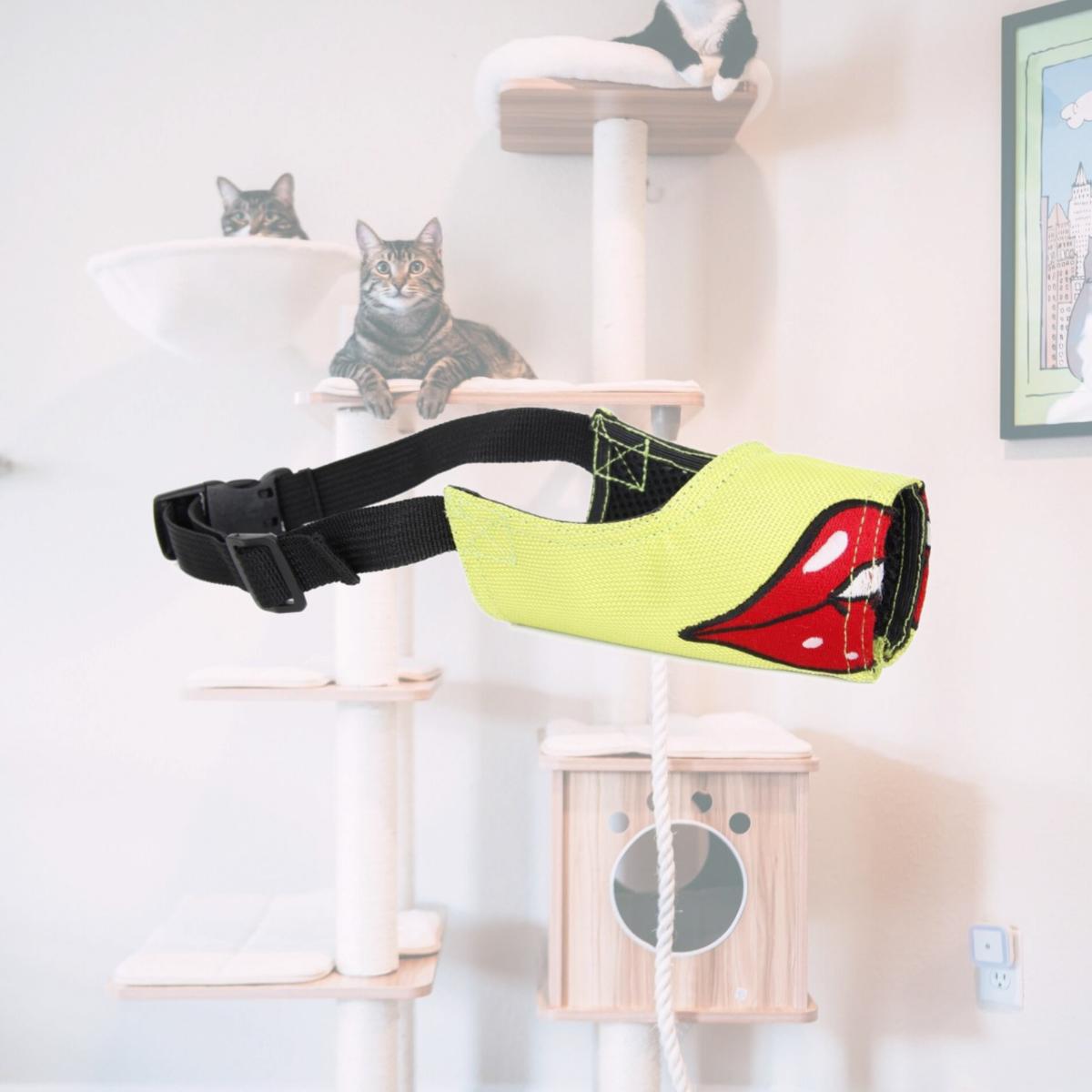 Picture of Pet Life MZ1GNLG Fumigation Adjustable Designer Dog Muzzle, Green & Red - Large