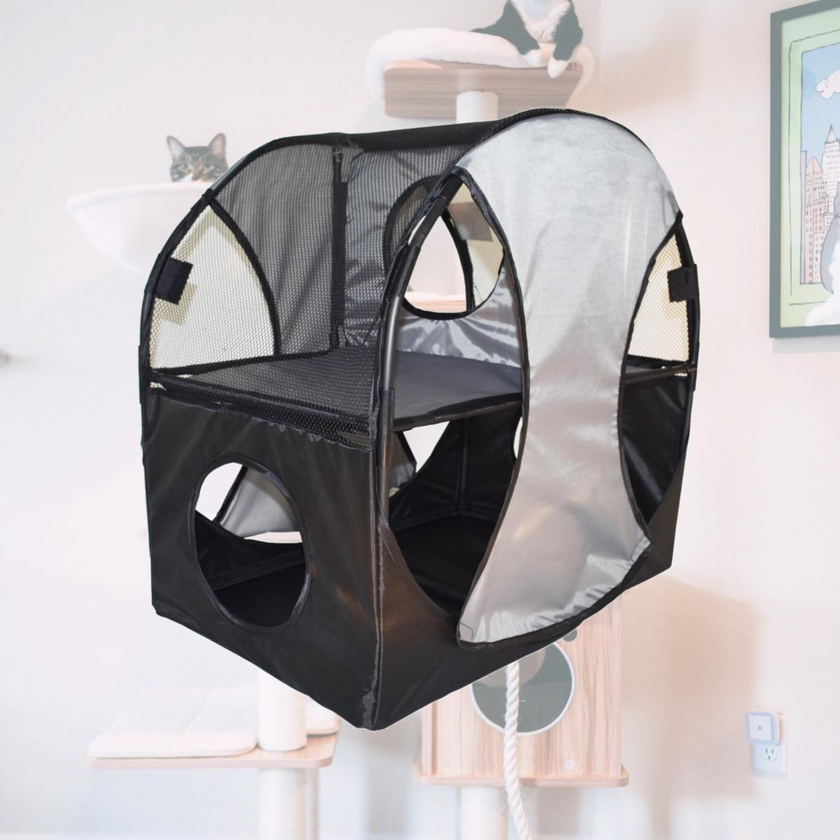 Picture of Pet Life PTT7GYBK Kitty Play Pet Cat House, Grey & Black - One Size