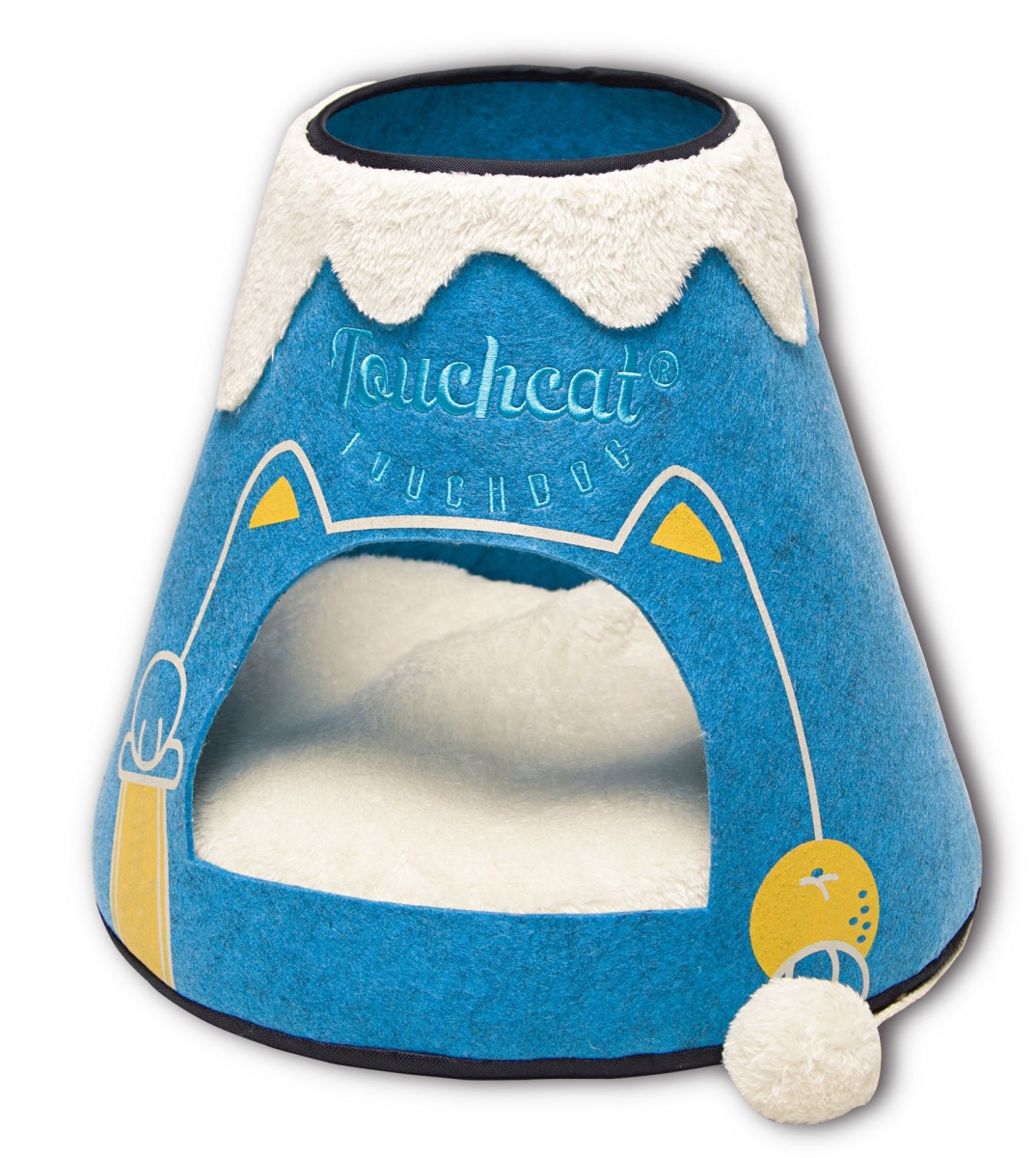 Picture of Touchcat PB69BLLG Molten Lava Designer Triangular Cat House, Blue & White - One Size