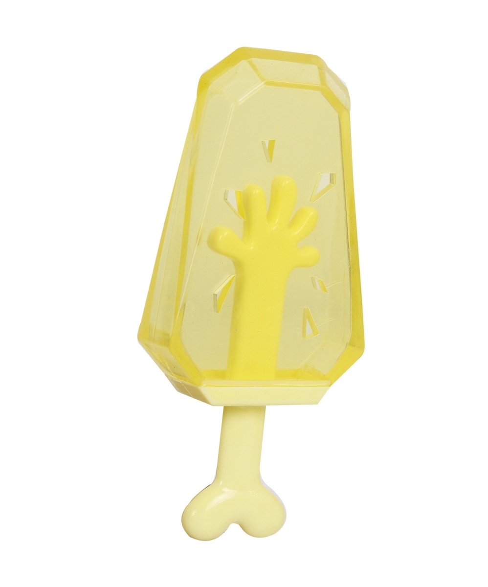 Ices Cooling Lick & Gnaw Dog Chew & Teether Toy, Yellow - One Size