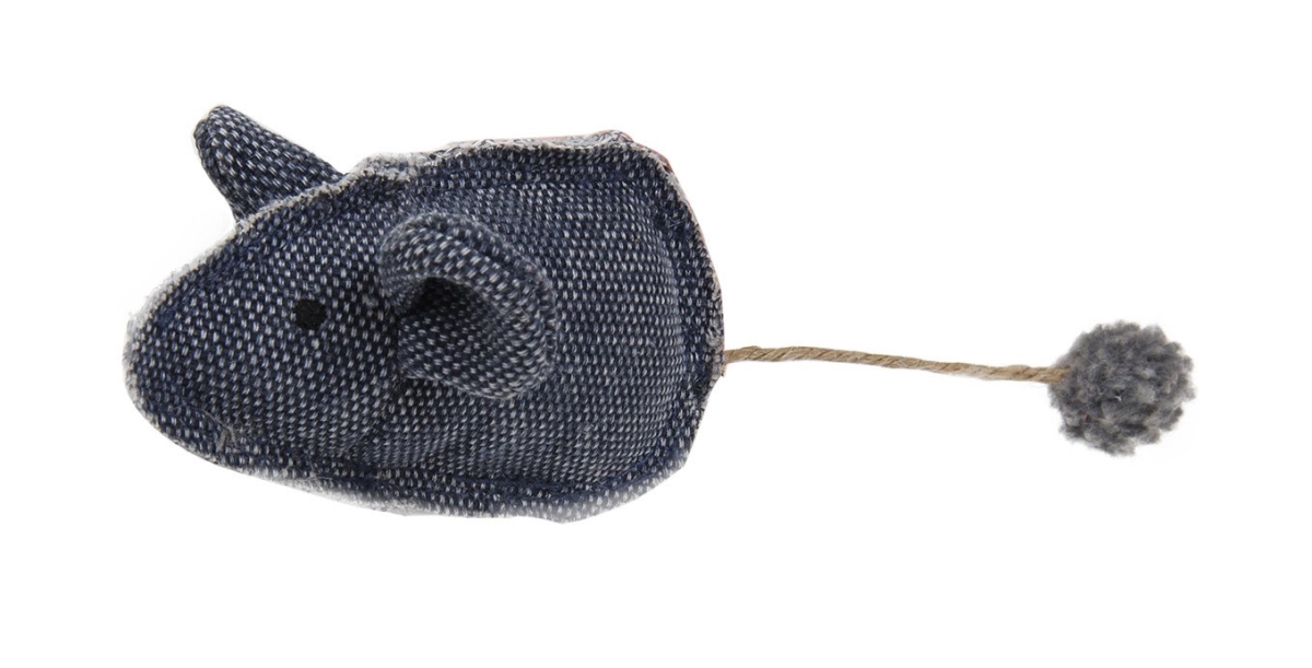 Pompom Kitty Mouse Plush Catnip Cat Toy, Black - One Size
