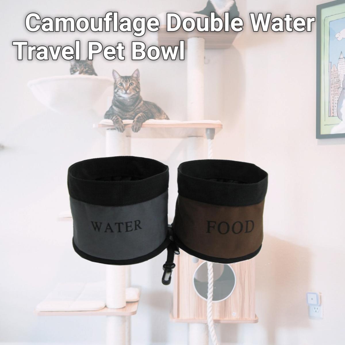 Picture of Pet Life S2CA Camouflage Double Water Travel Pet Bowl