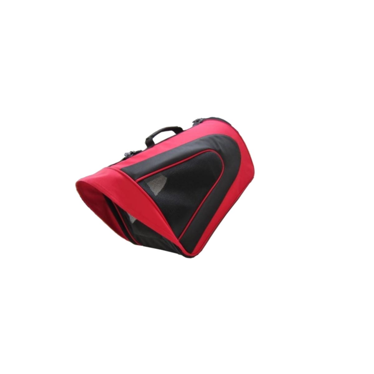 Picture of Pet Life B7RDMD Red Folding Zippered Sporty Mesh Carrier -MD