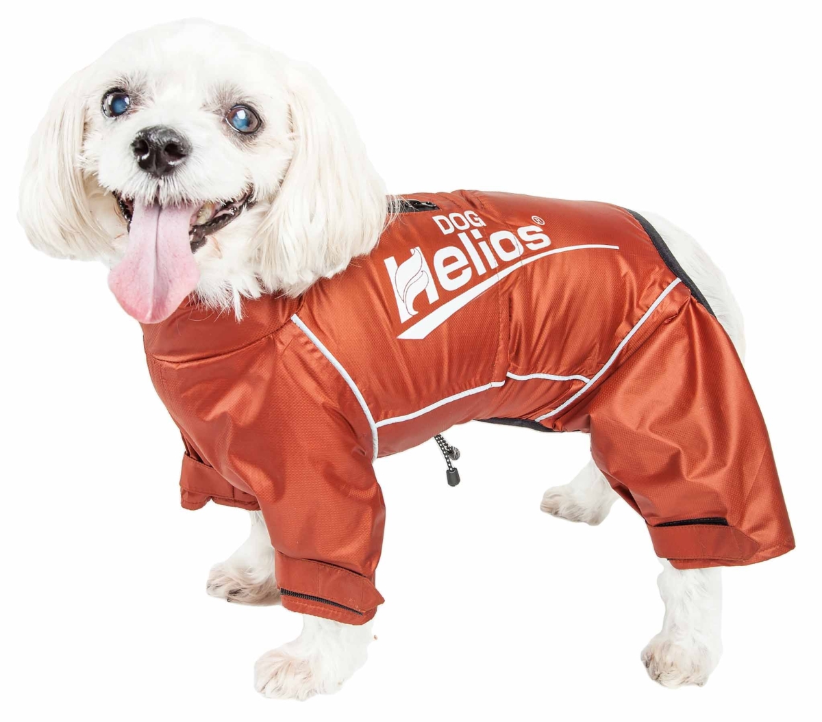 Picture of Dog Helios JKHL12TNLG Hurricanine Waterproof & Reflective Full Body Dog Coat Jacket with Heat Reflective Technology - Tangerine &#44; Large