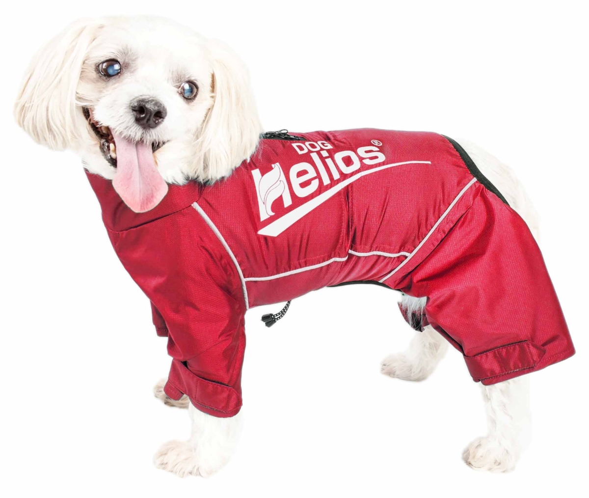 Picture of Dog Helios JKHL12RDSM Hurricanine Waterproof & Reflective Full Body Dog Coat Jacket with Heat Reflective Technology - Sporty Red&#44; Small