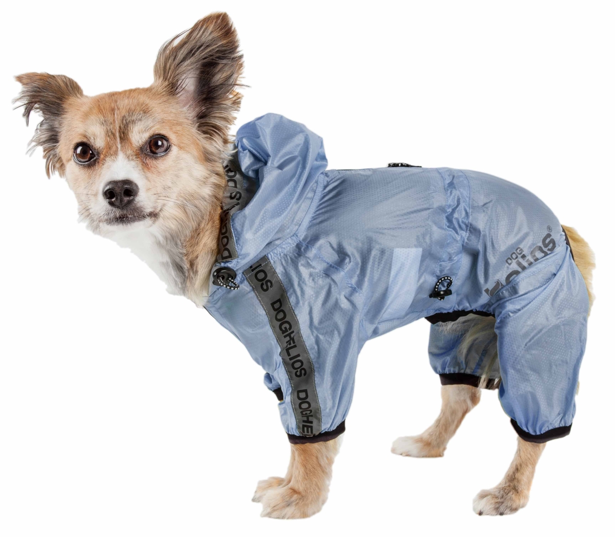 Picture of Dog Helios R8BLMD Torrential Shield Waterproof Multi-Adjustable Full Bodied Pet Dog Windbreaker Raincoat - Royal Blue&#44; Medium