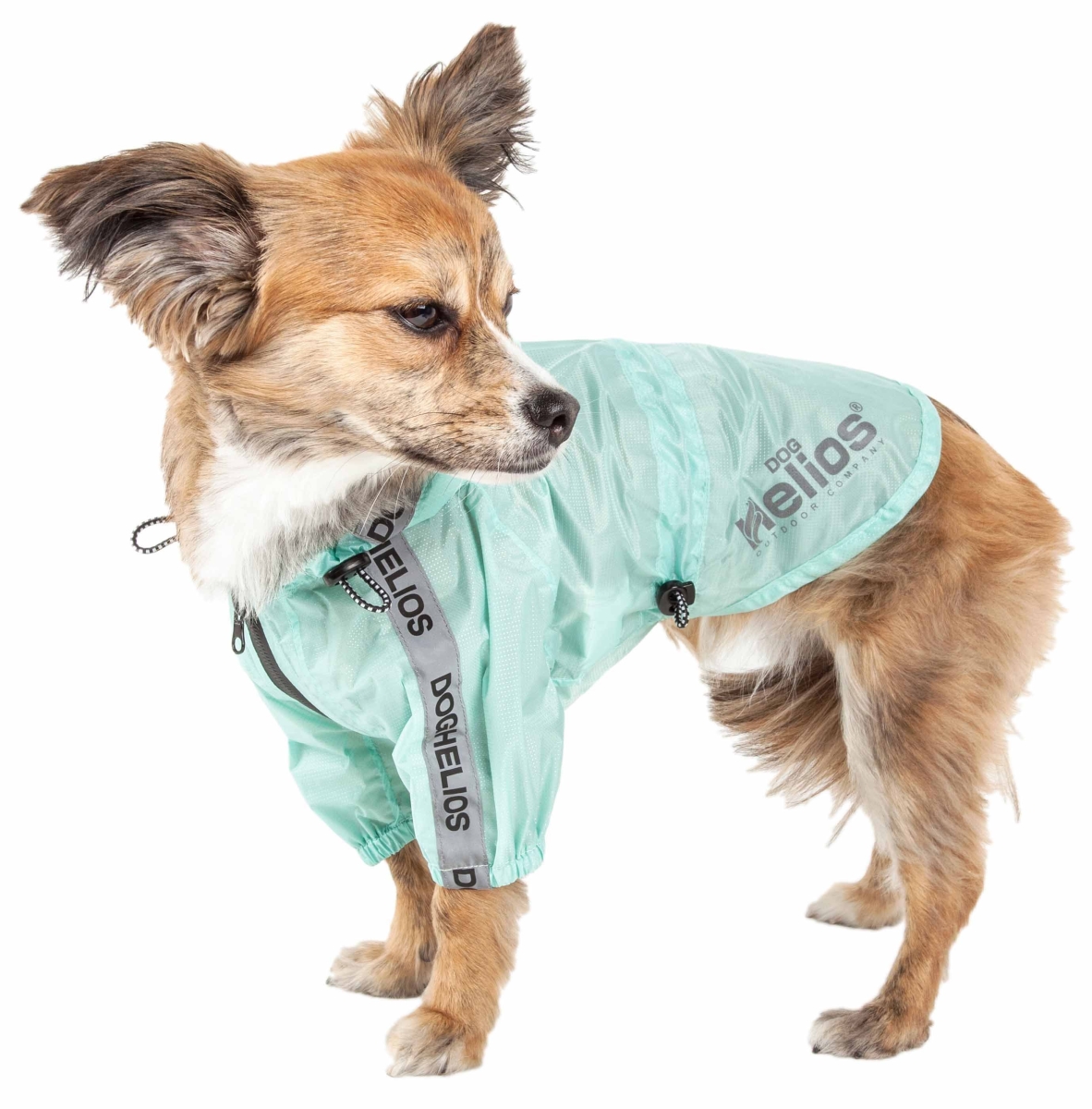 Picture of Dog Helios R9AQXS Torrential Shield Waterproof Multi-Adjustable Pet Dog Windbreaker Raincoat - Aqua Blue&#44; Extra Small