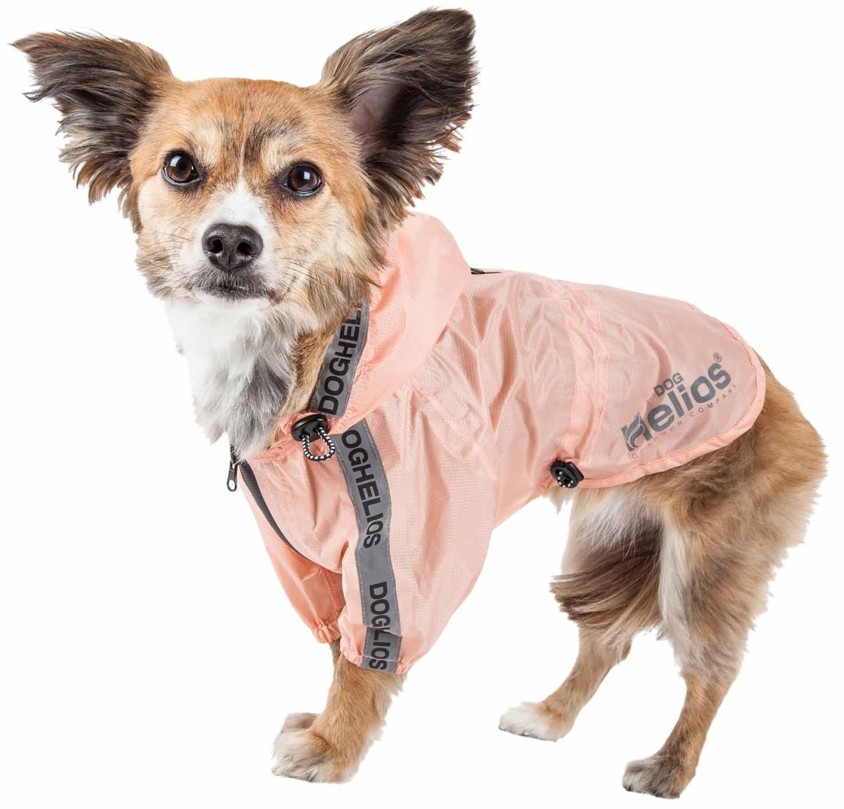 Picture of Dog Helios R9PCSM Torrential Shield Waterproof Multi-Adjustable Pet Dog Windbreaker Raincoat - Peach&#44; Small
