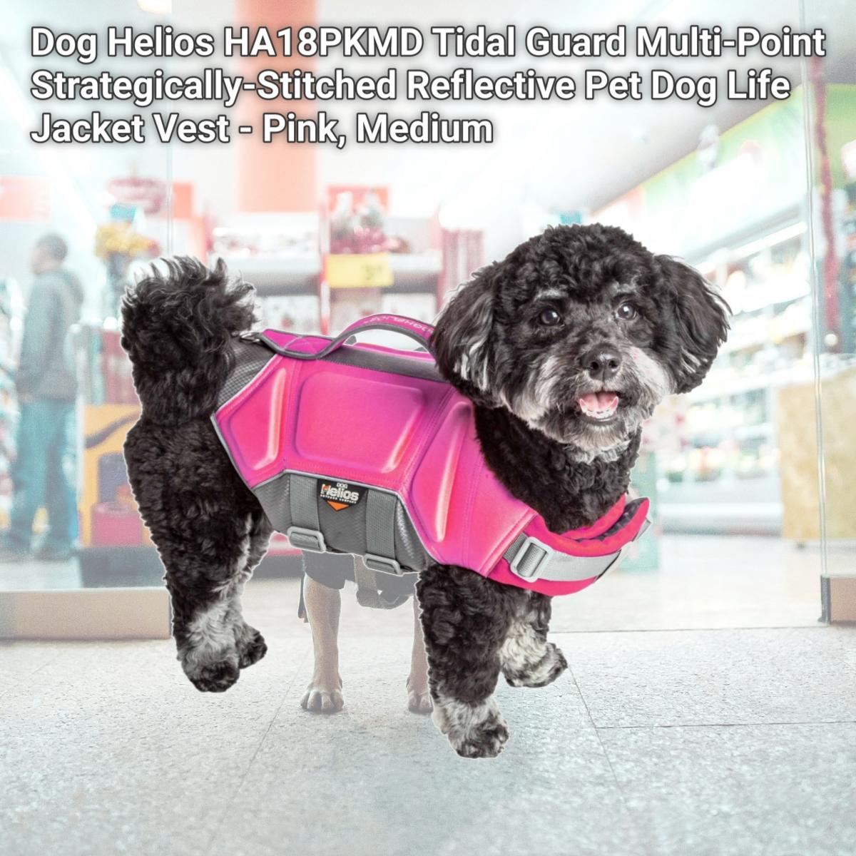 Picture of Dog Helios HA18PKMD Tidal Guard Multi-Point Strategically-Stitched Reflective Pet Dog Life Jacket Vest - Pink, Medium