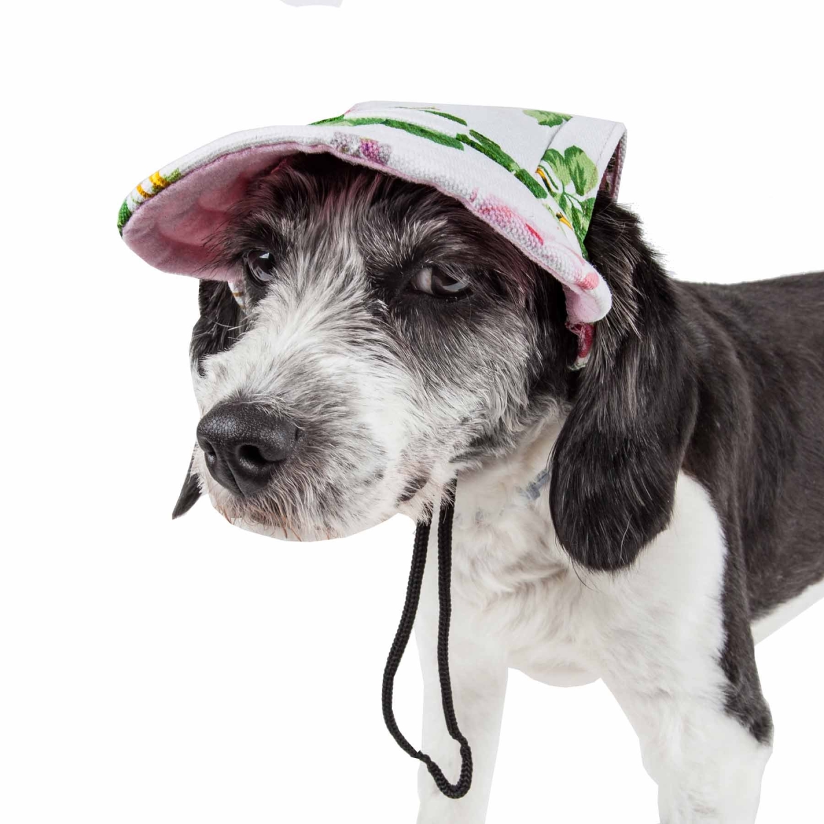 Picture of Pet Life HT2FLMD Botanic Bark Floral UV Protectant Adjustable Fashion Dog Hat - Floral, Medium