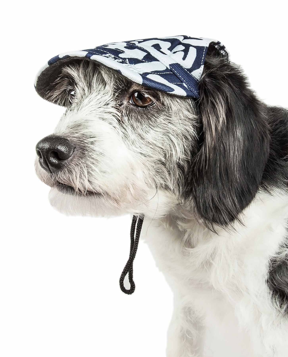 Picture of Pet Life HT5ZBMD Bone Cappa Graffiti Sculptured UV Protectant Adjustable Fashion Dog Hat - Zebra Pattern, Medium
