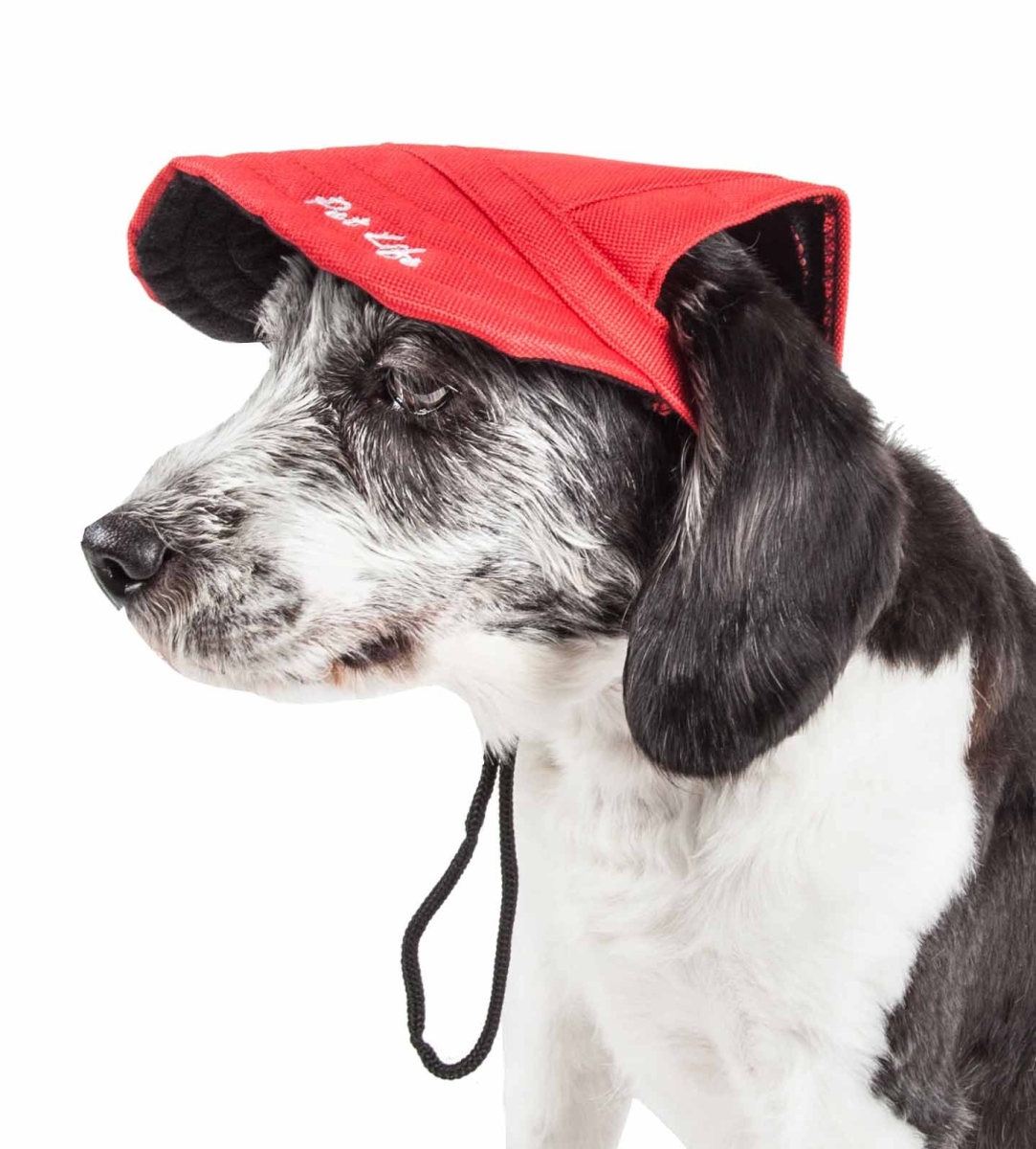 Picture of Pet Life HT6RDMD Cap-Tivating UV Protectant Adjustable Fashion Dog Hat - Red, Medium