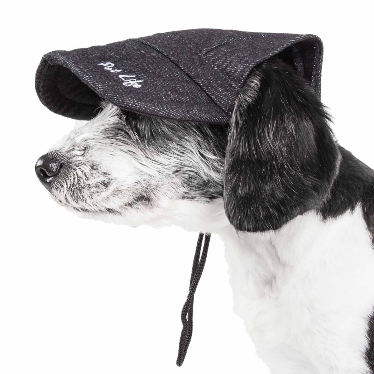 Picture of Pet Life HT6FBKMD Cap-Tivating UV Protectant Adjustable Fashion Dog Hat - Faded Black, Medium