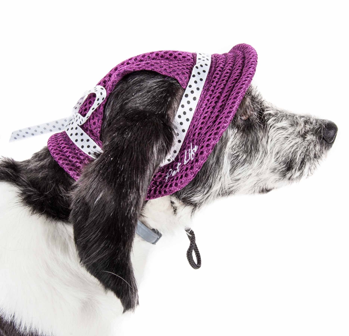 Picture of Pet Life HT10BUMD Sea Spot Sun UV Protectant Adjustable Fashion Mesh Brimmed Dog Hat Cap, Burgundy - Medium