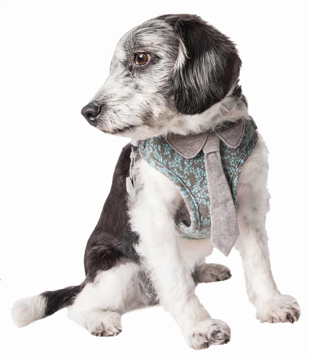 Picture of Pet Life HA58BLXS Fidomite Mesh Reversible & Breathable Adjustable Dog Harness with Designer Neck Tie&#44; Blue & Grey - Extra Small