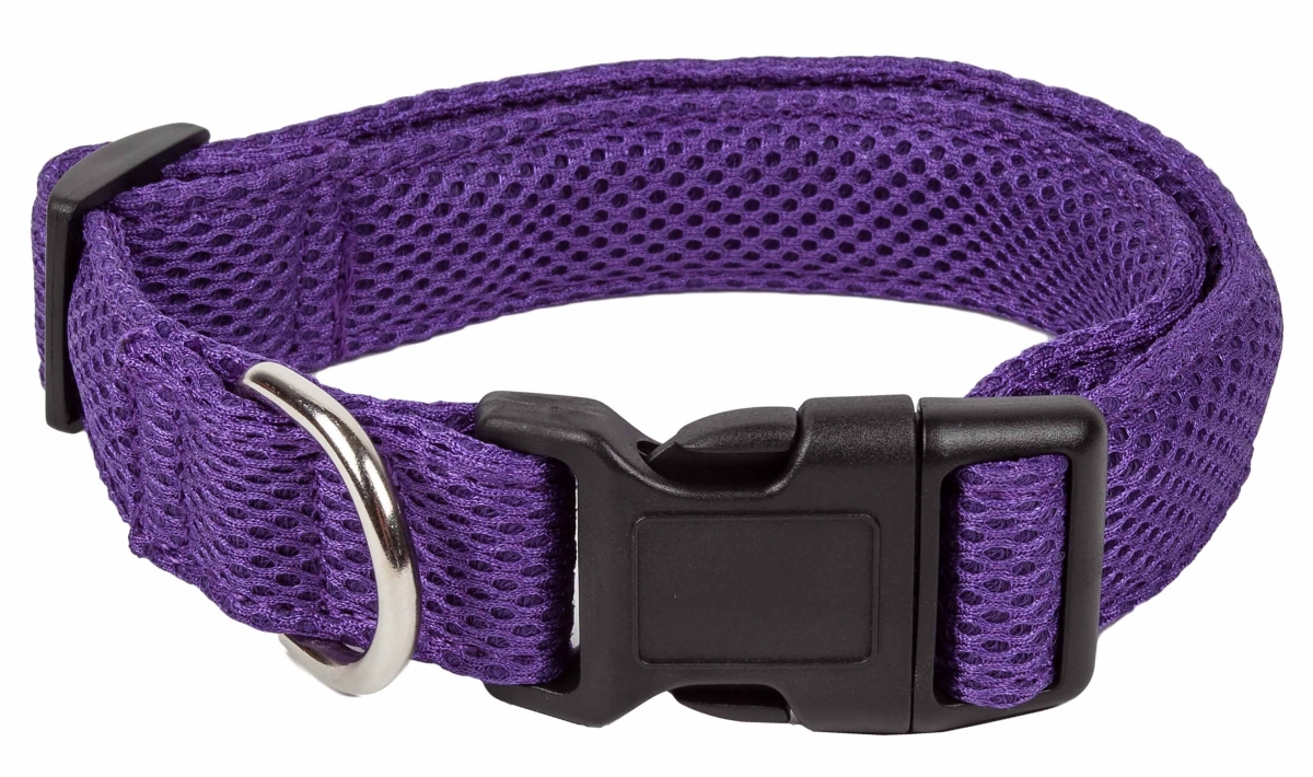Picture of Pet Life CL14PLMD Aero Mesh 360 Degree Dual Sided Comfortable & Breathable Adjustable Mesh Dog Collar&#44; Purple - Medium
