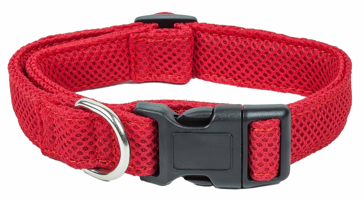Picture of Pet Life CL14RDSM Aero Mesh 360 Degree Dual Sided Comfortable & Breathable Adjustable Mesh Dog Collar&#44; Red - Small