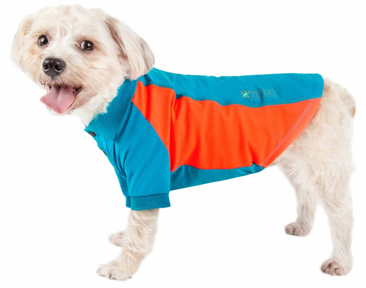 Active Barko Pawlo Relax-Stretch Wick-Proof Performance Dog Polo T-Shirt, Light Blue - Extra Small