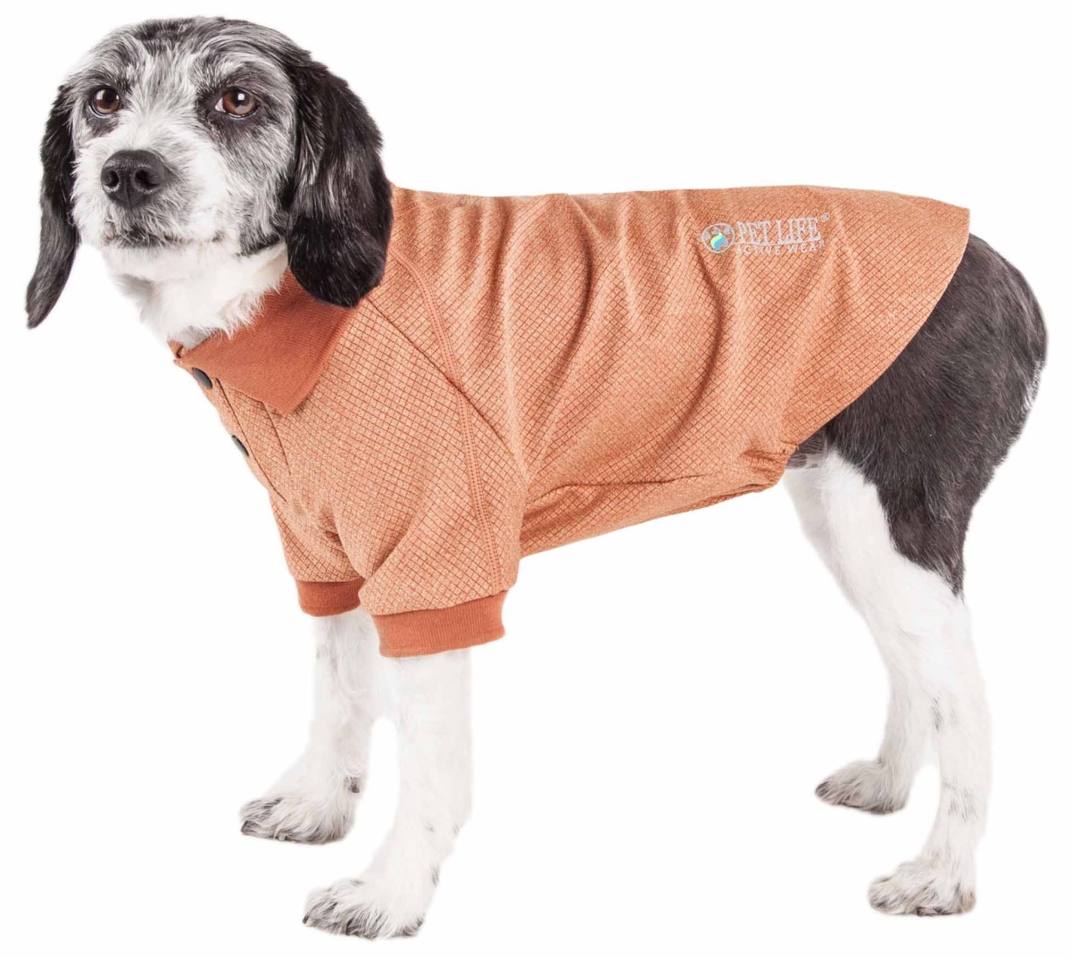 Active Fur-Flexed Relax-Stretch Wick-Proof Performance Dog Polo T-Shirt, Tan - Extra Large