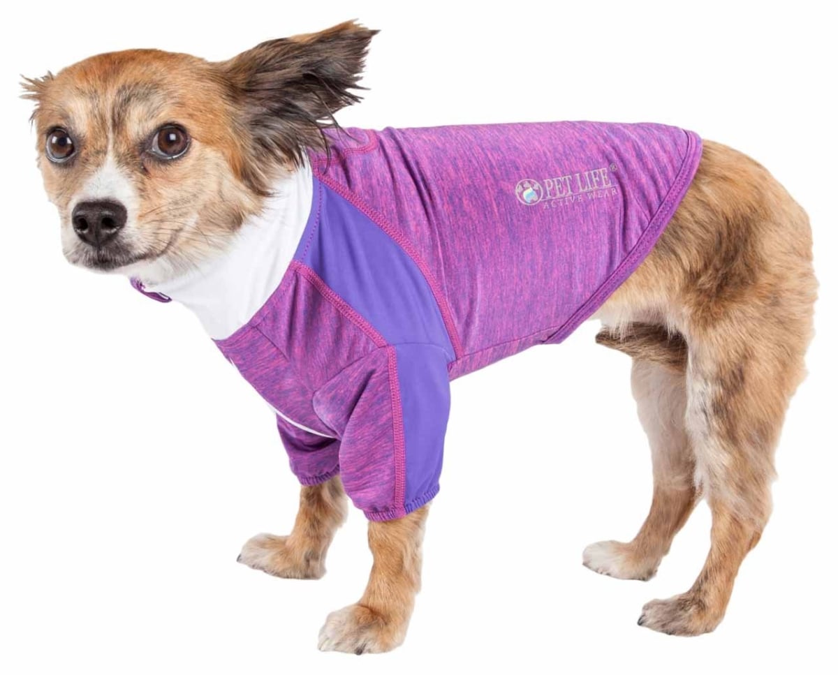 Active Chewitt Wagassy 4-Way Stretch Performance Long Sleeve Dog T-Shirt, Lavander - Extra Small