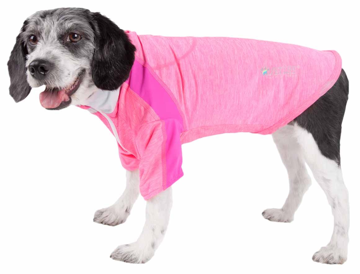 Active Chewitt Wagassy 4-Way Stretch Performance Long Sleeve Dog T-Shirt, Light Pink - Extra Large