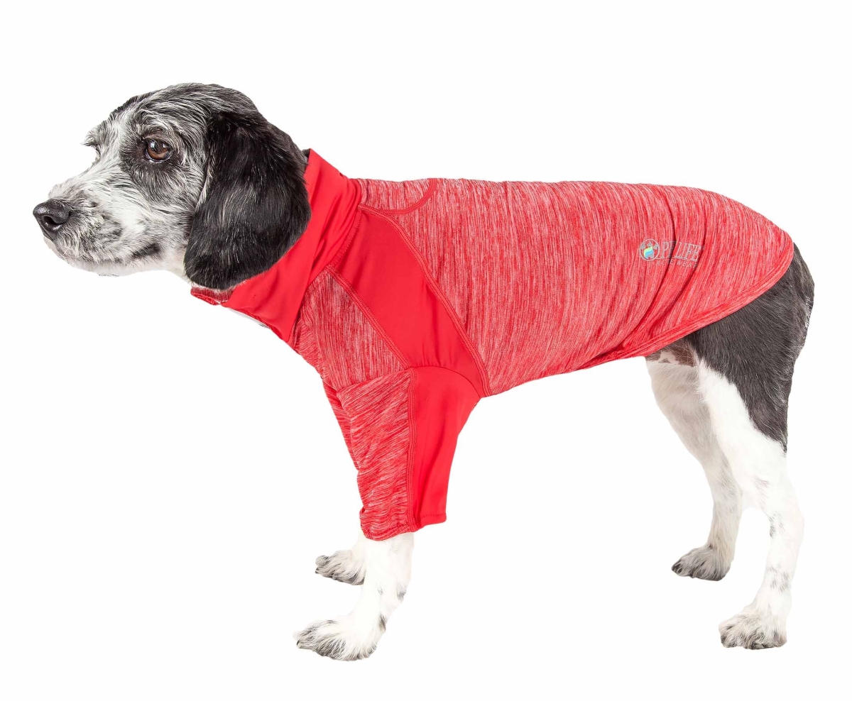 Active Chewitt Wagassy 4-Way Stretch Performance Long Sleeve Dog T-Shirt, Red - Extra Large