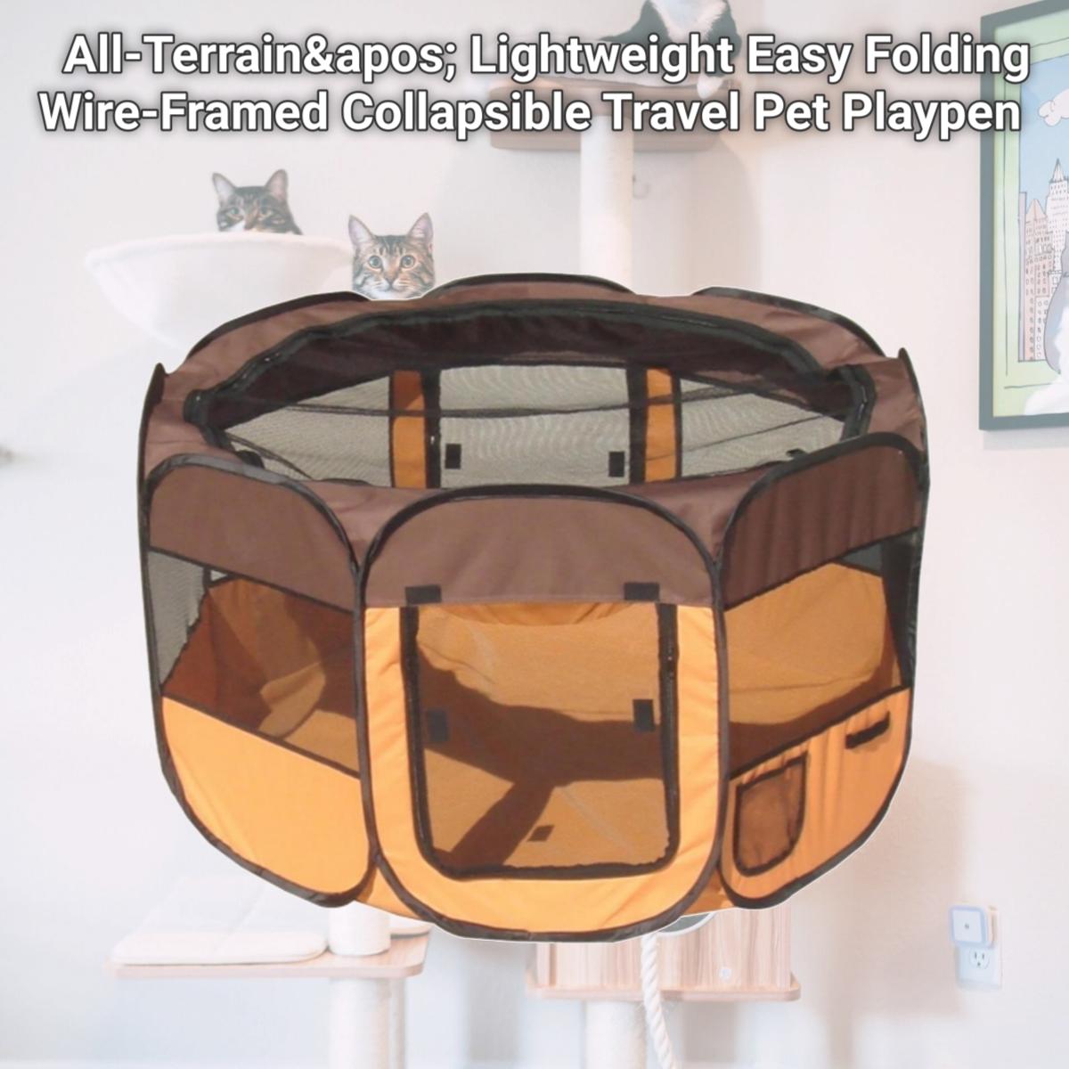 Picture of Pet Life LLC 1PPBOMD All-Terrain&apos; Lightweight Easy Folding Wire-Framed Collapsible Travel Pet Playpen