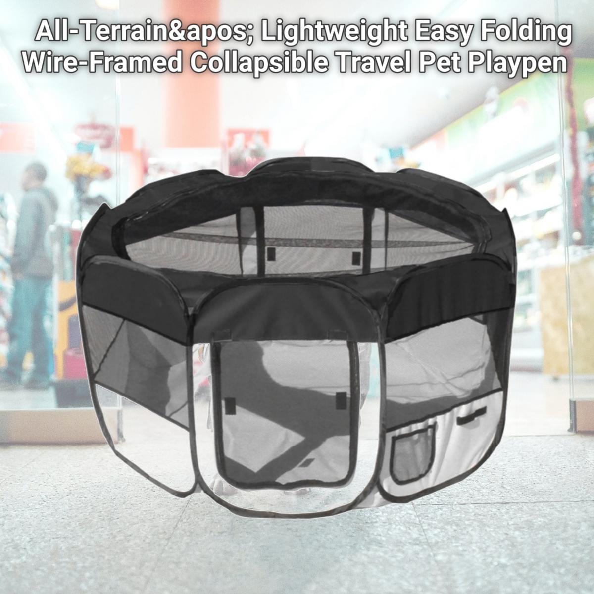 Picture of Pet Life LLC 1PPBWMD All-Terrain&apos; Lightweight Easy Folding Wire-Framed Collapsible Travel Pet Playpen