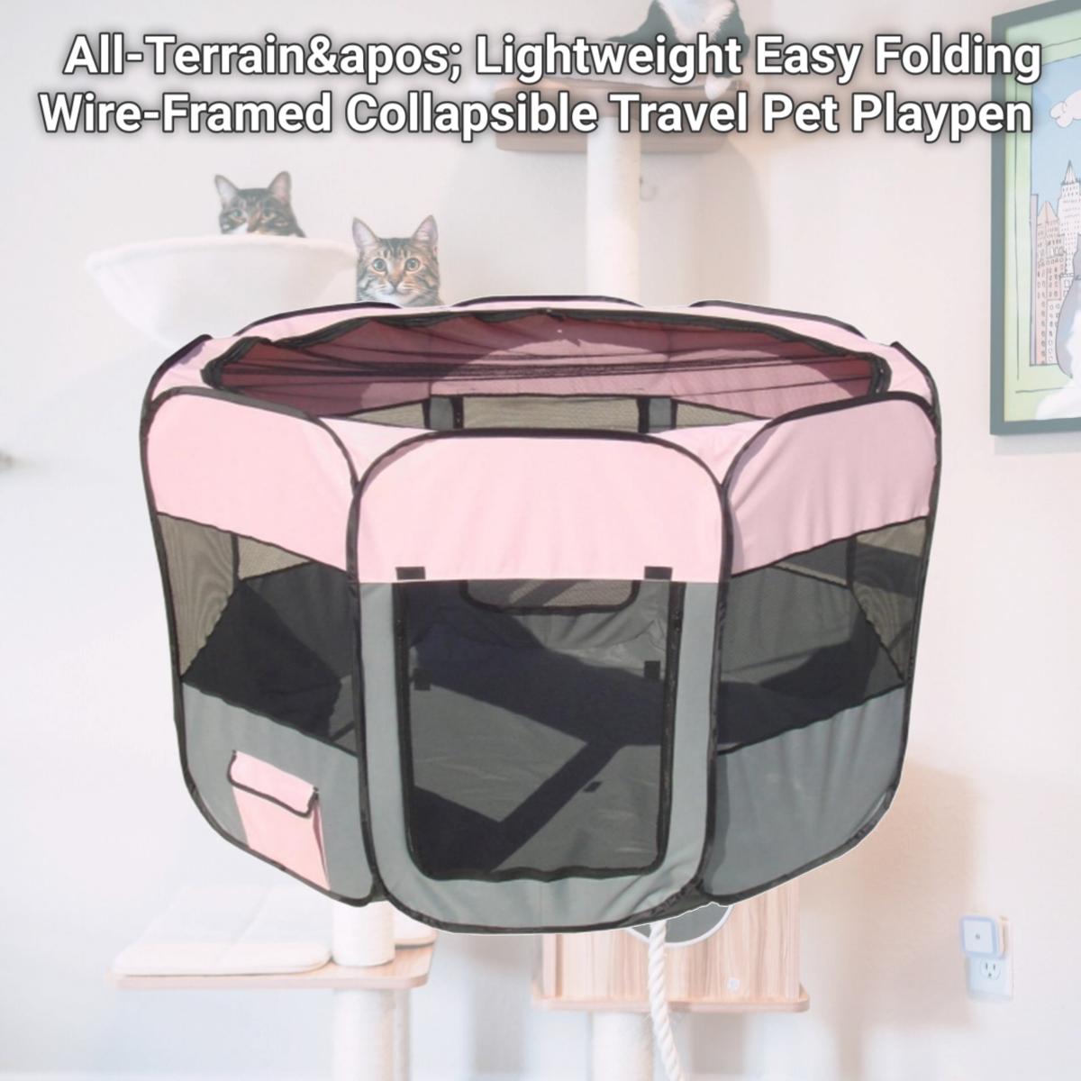 Picture of Pet Life LLC 1PPGYPMD All-Terrain&apos; Lightweight Easy Folding Wire-Framed Collapsible Travel Pet Playpen