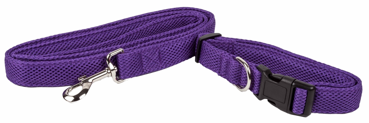Picture of Pet Life CLSH14PLMD Aero Mesh 2-in-1 Dual Sided Comfortable & Breathable Adjustable Mesh Dog Leash-Collar&#44; Purple - Medium