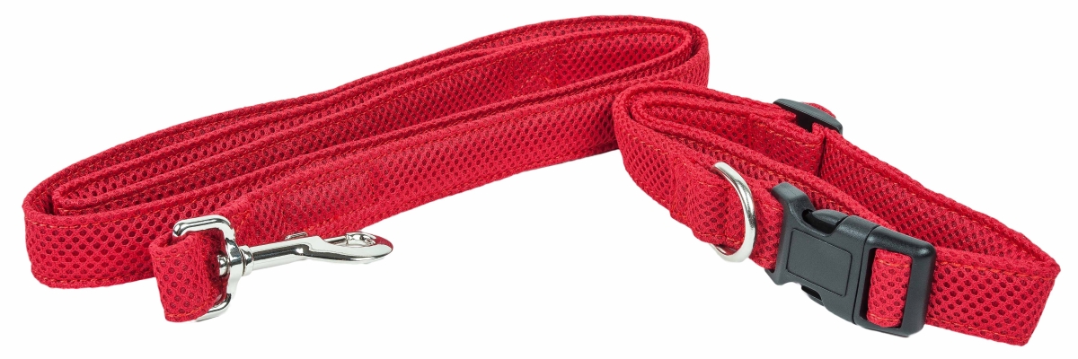 Picture of Pet Life CLSH14RDSM Aero Mesh 2-in-1 Dual Sided Comfortable & Breathable Adjustable Mesh Dog Leash-Collar&#44; Red - Small