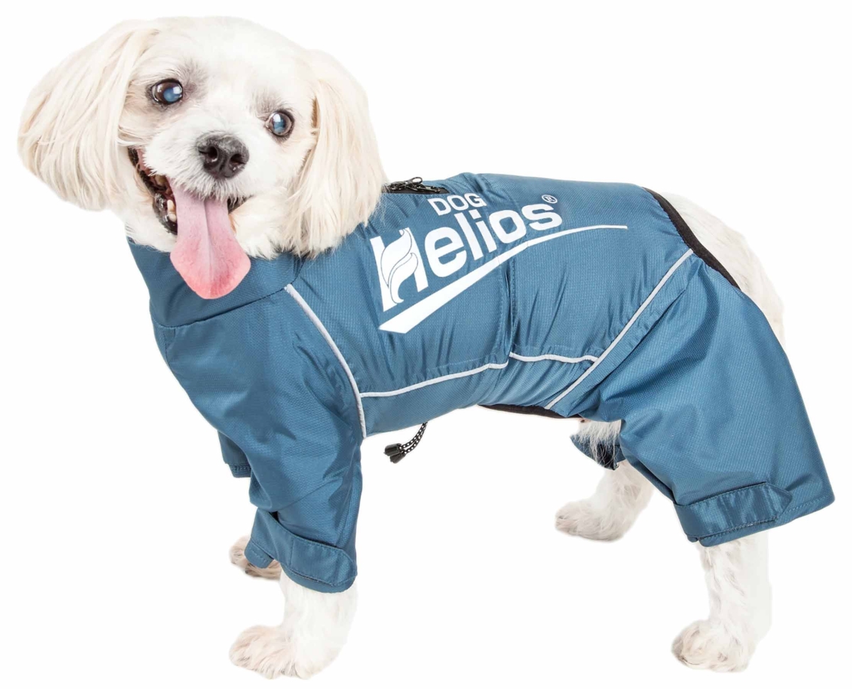 Picture of Dog Helios JKHL12BLMD Hurricanine Waterproof & Reflective Full Body Dog Coat Jacket with Heat Reflective Technology&#44; Blue - Medium