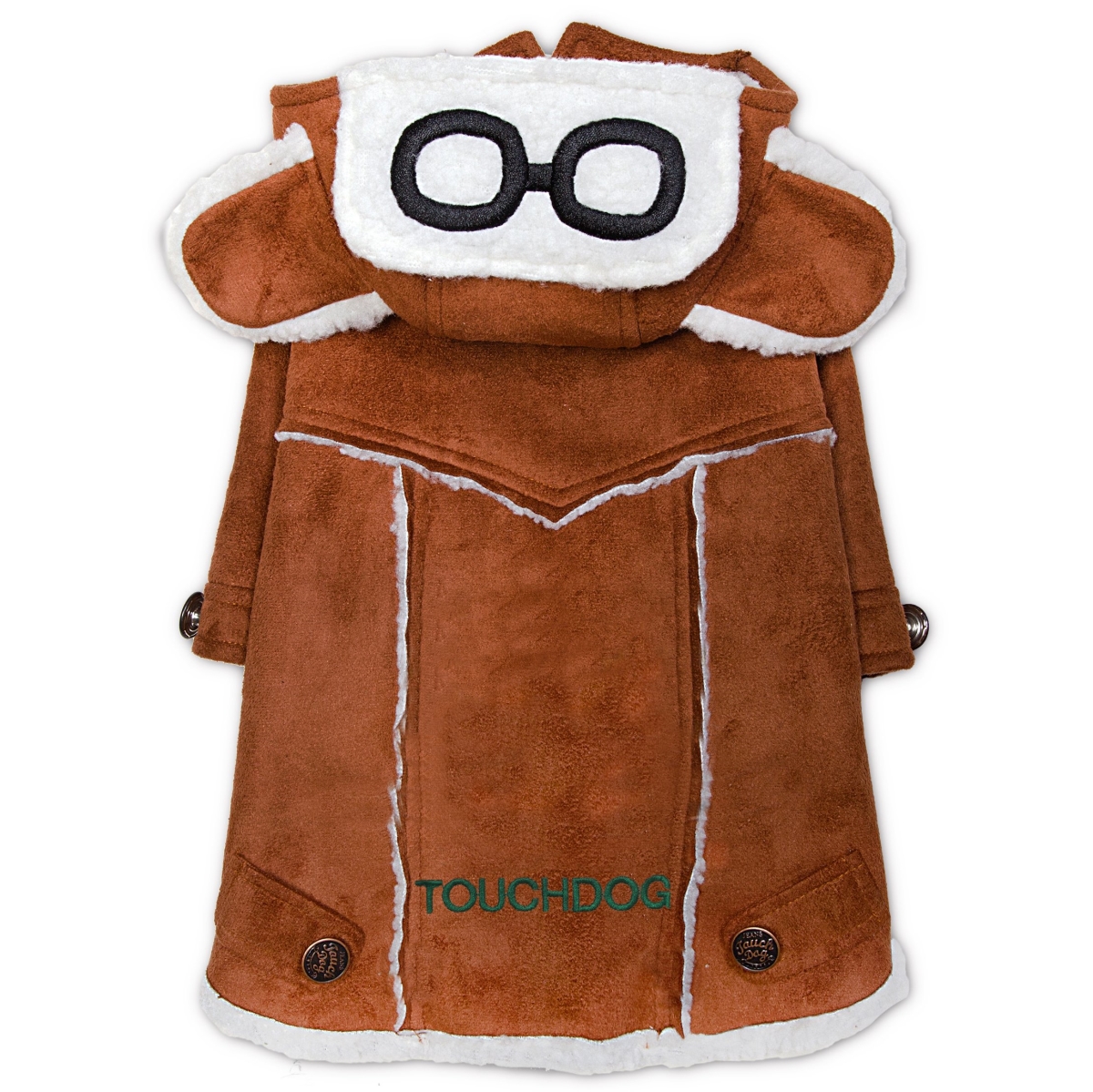 Picture of Touchdog JKTD16BRXL Tuskegee Aero-Vintage Designer Dog Coat - Brown - Extra-Large