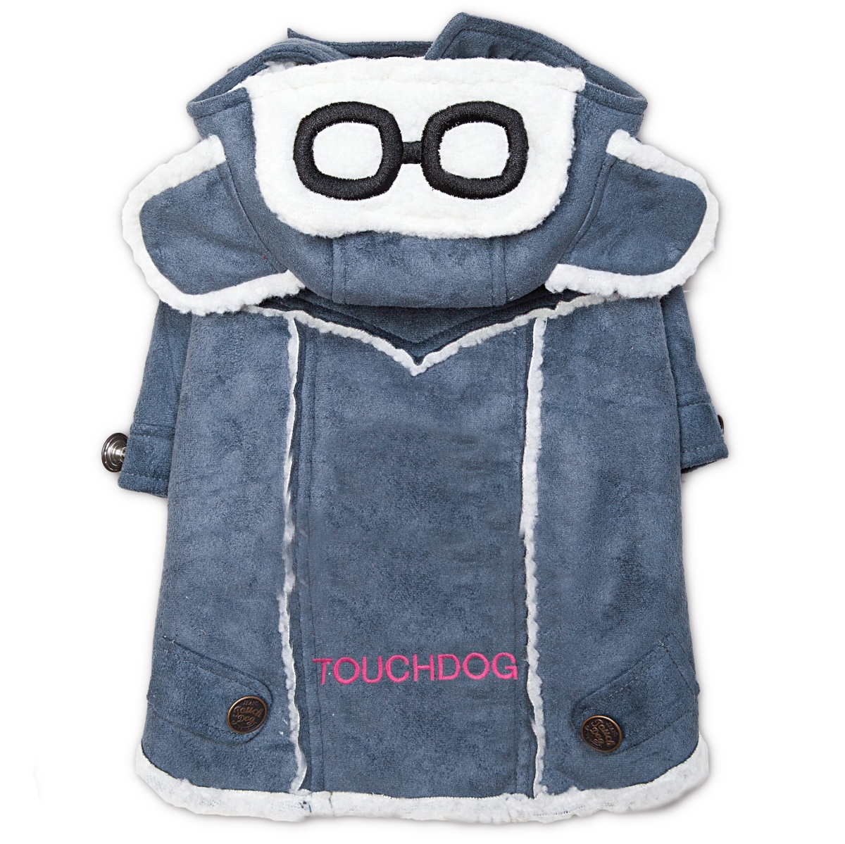 Picture of Touchdog JKTD16BLMD Tuskegee Aero-Vintage Designer Dog Coat - Blue - Medium