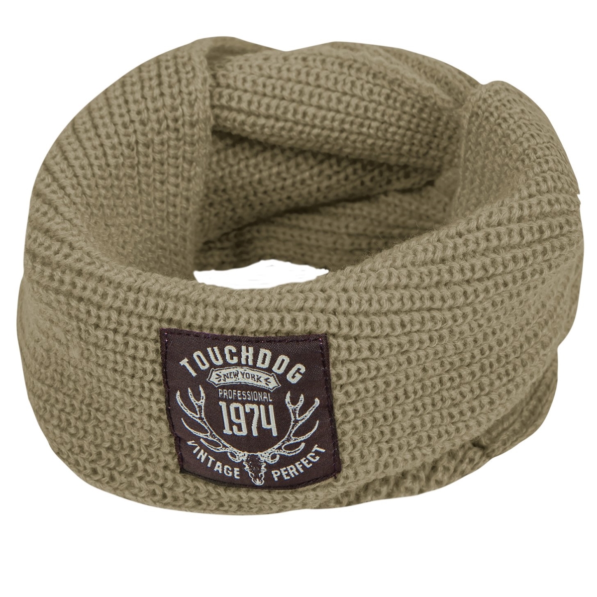Heavy Knitted Winter Dog Scarf - Khaki - One Size