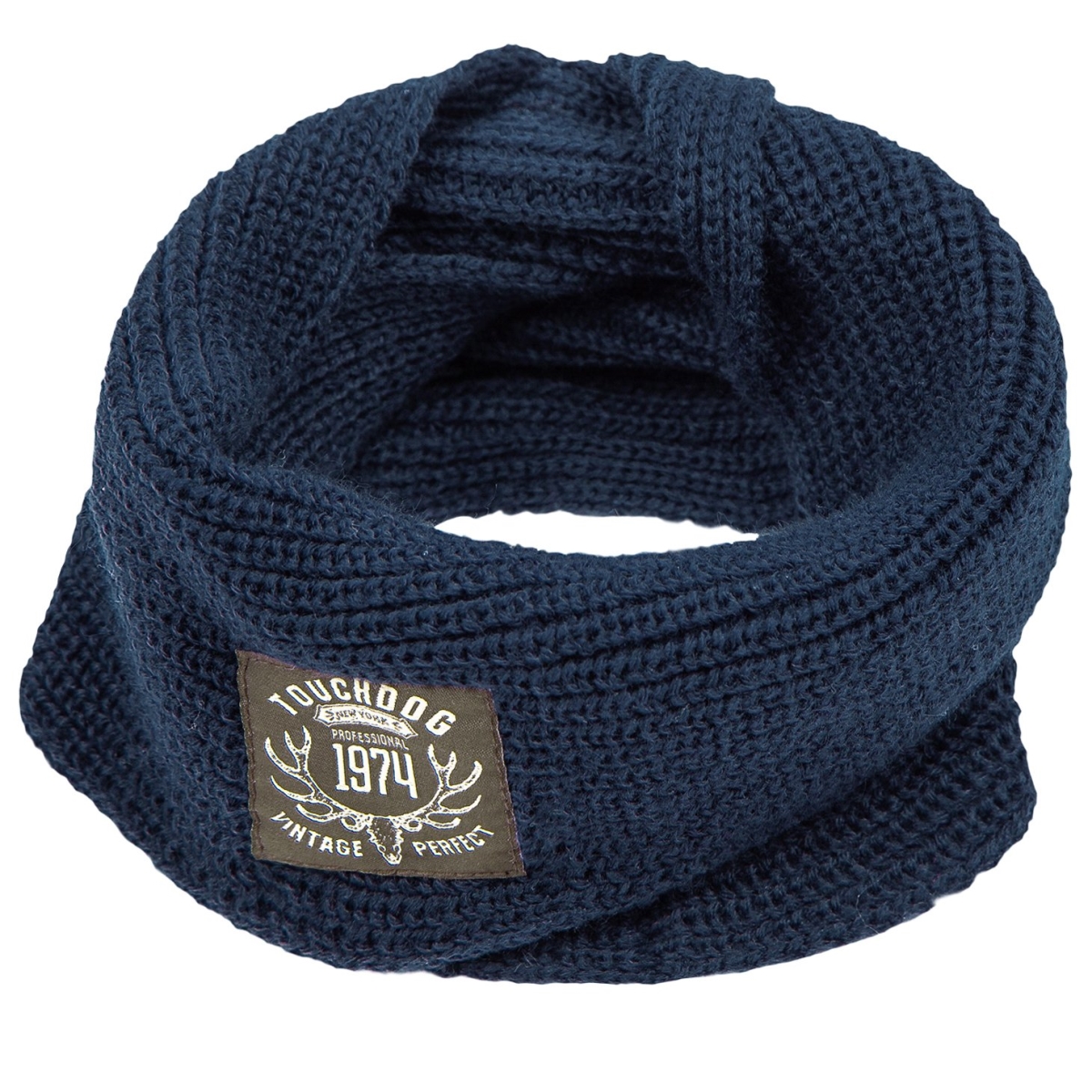 Heavy Knitted Winter Dog Scarf - Navy - One Size