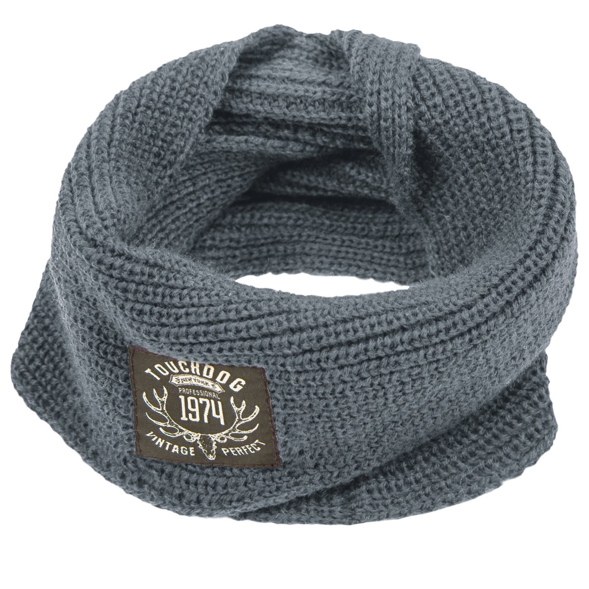 Heavy Knitted Winter Dog Scarf - Grey - One Size