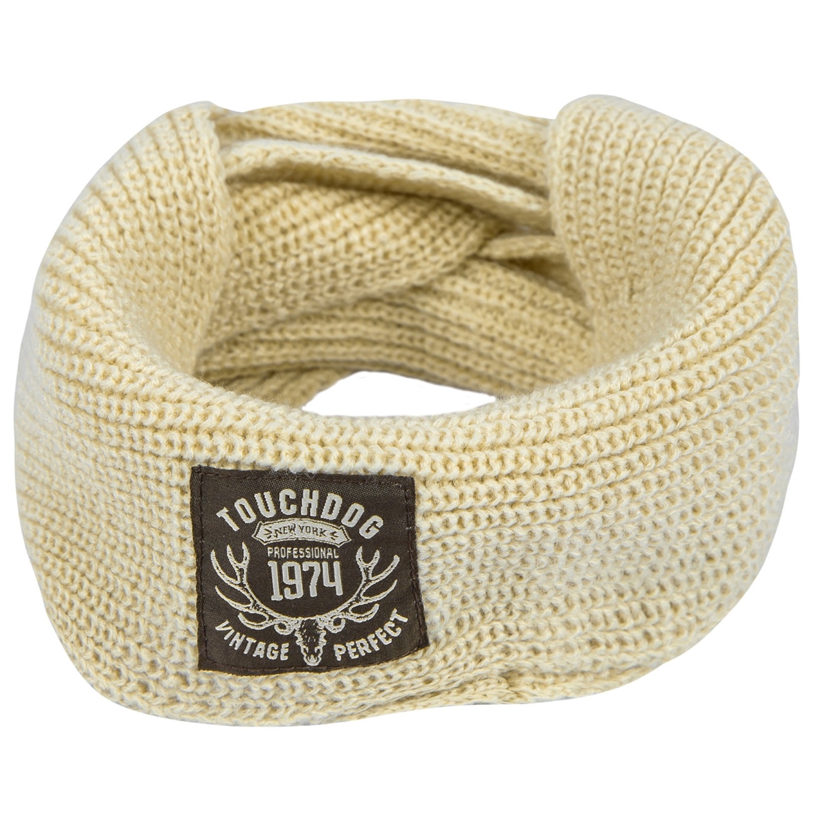 Heavy Knitted Winter Dog Scarf - Beige - One Size