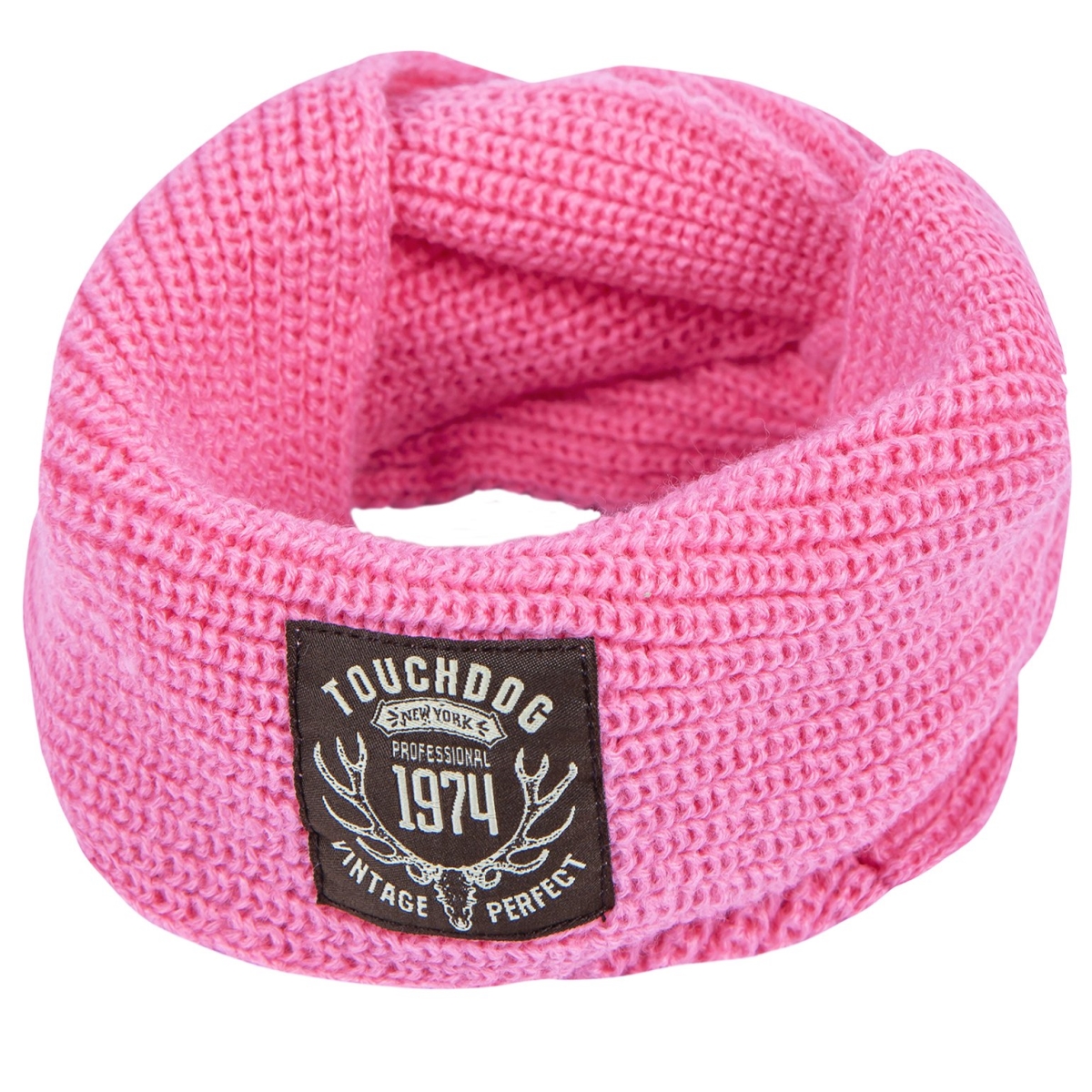 Heavy Knitted Winter Dog Scarf - Pink - One Size