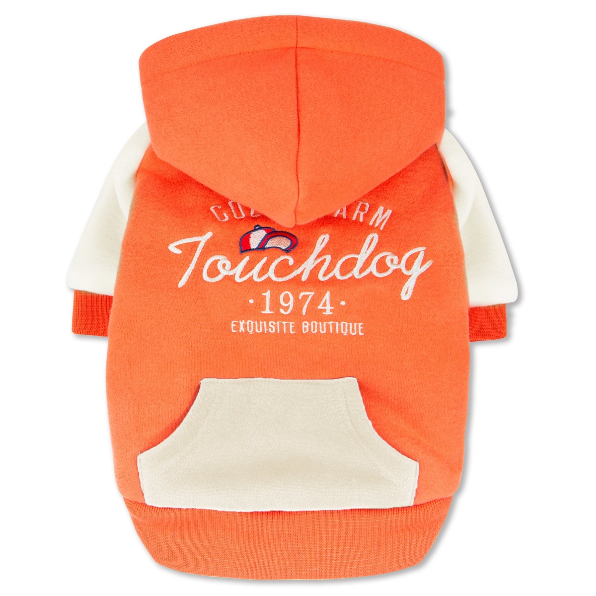 Picture of Touchdog HD8ORXS Heritage Soft-Cotton Fashion Dog Hoodie - Orange - Extra-Small