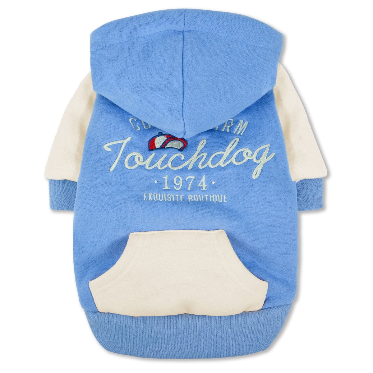 Picture of Touchdog HD8BLSM Heritage Soft-Cotton Fashion Dog Hoodie - Blue - Small