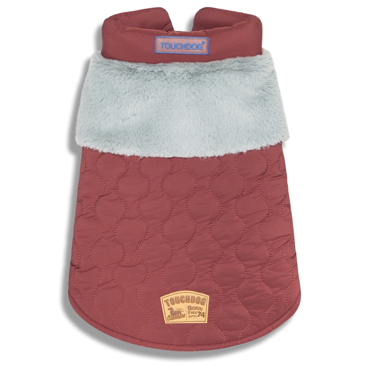 Picture of Touchdog JKTD14RDLG Furrost-Bite Fur & Fleece Fashion Dog Jacket - Red - Large