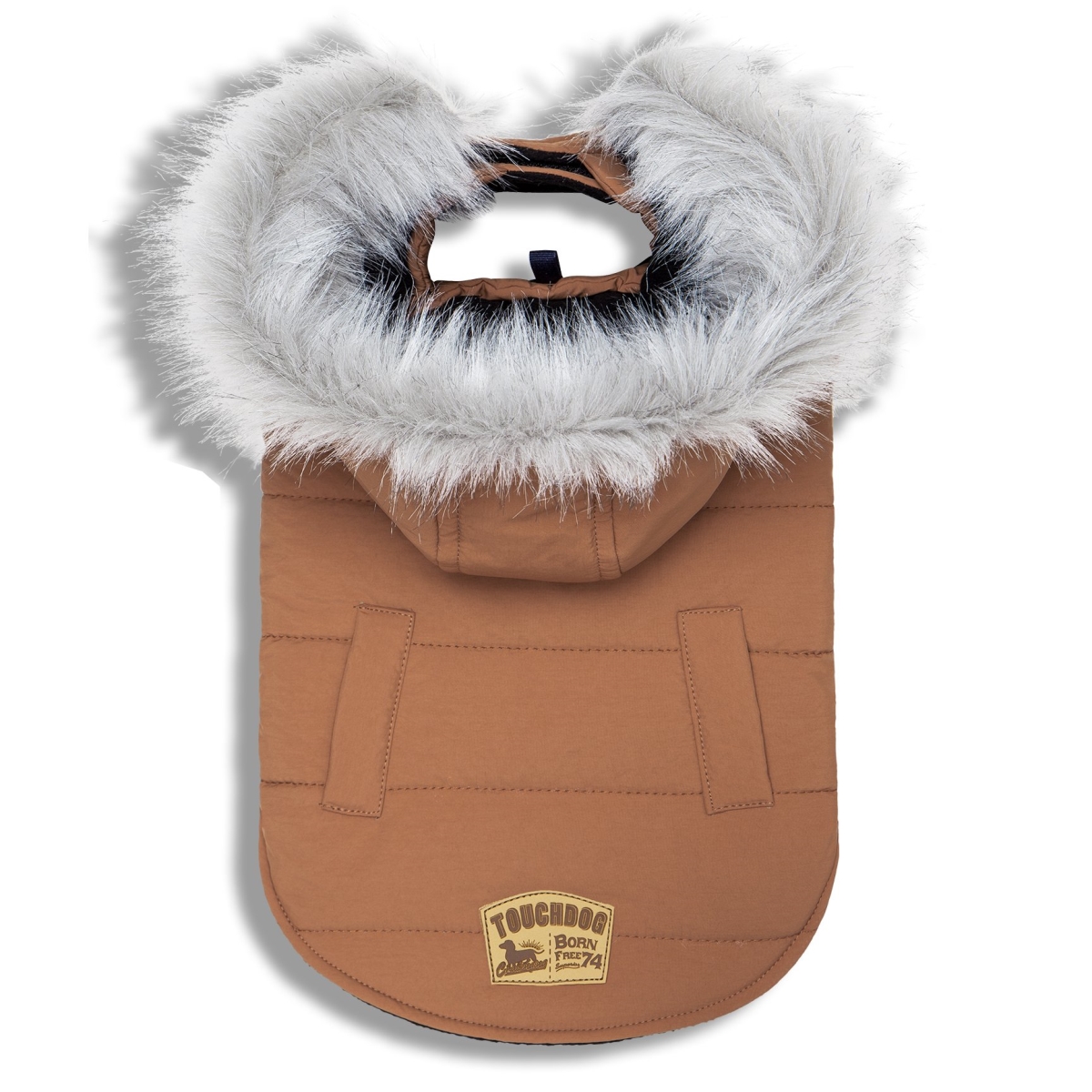 Picture of Touchdog JKTD15BRLG Eskimo-Swag Duck-Down Parka Dog Coat - Brown - Large