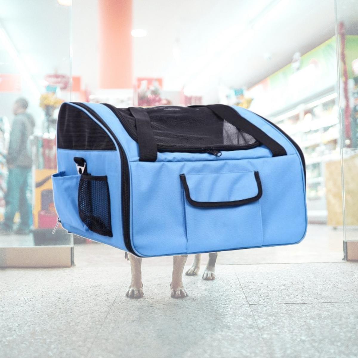 Picture of Pet Life LLC 2CSBL Ultra-Lock&apos; Collapsible Safety Travel Wire Folding Pet Car Seat Carrier