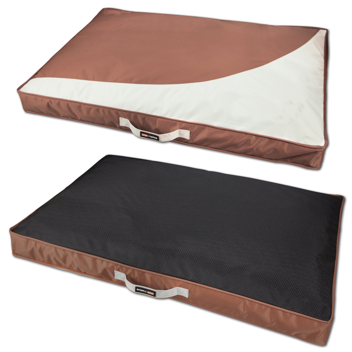 Picture of Touchdog PB79BRSM Immortal-Trek Waterproof Rectangular Travel Dog Bed - Brown - Small