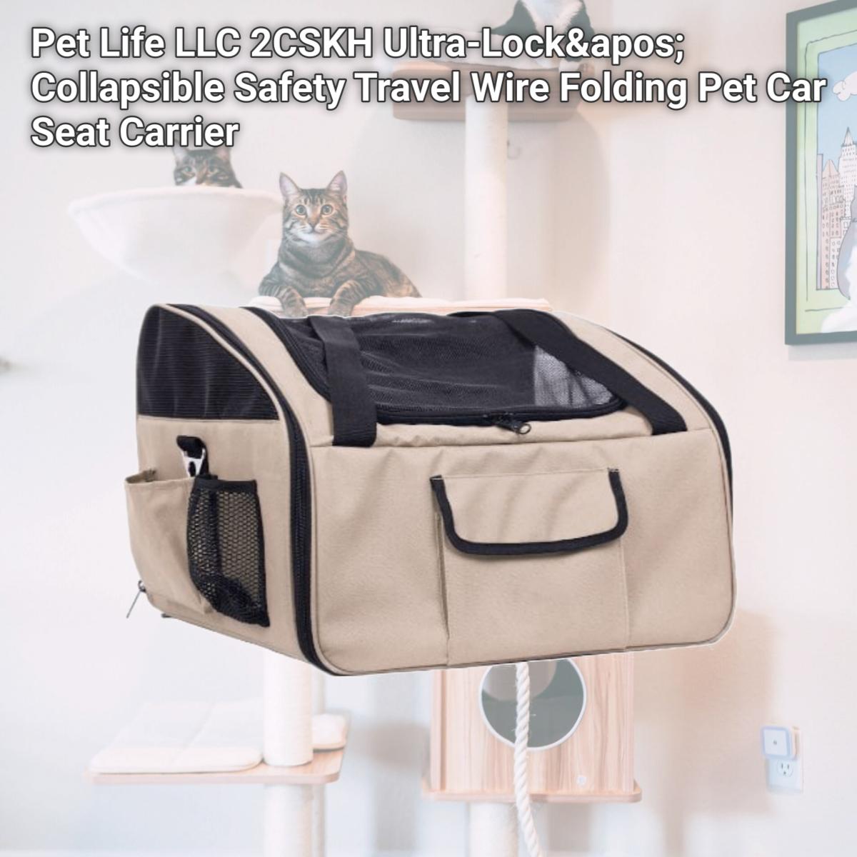 Picture of Pet Life LLC 2CSKH Ultra-Lock&apos; Collapsible Safety Travel Wire Folding Pet Car Seat Carrier