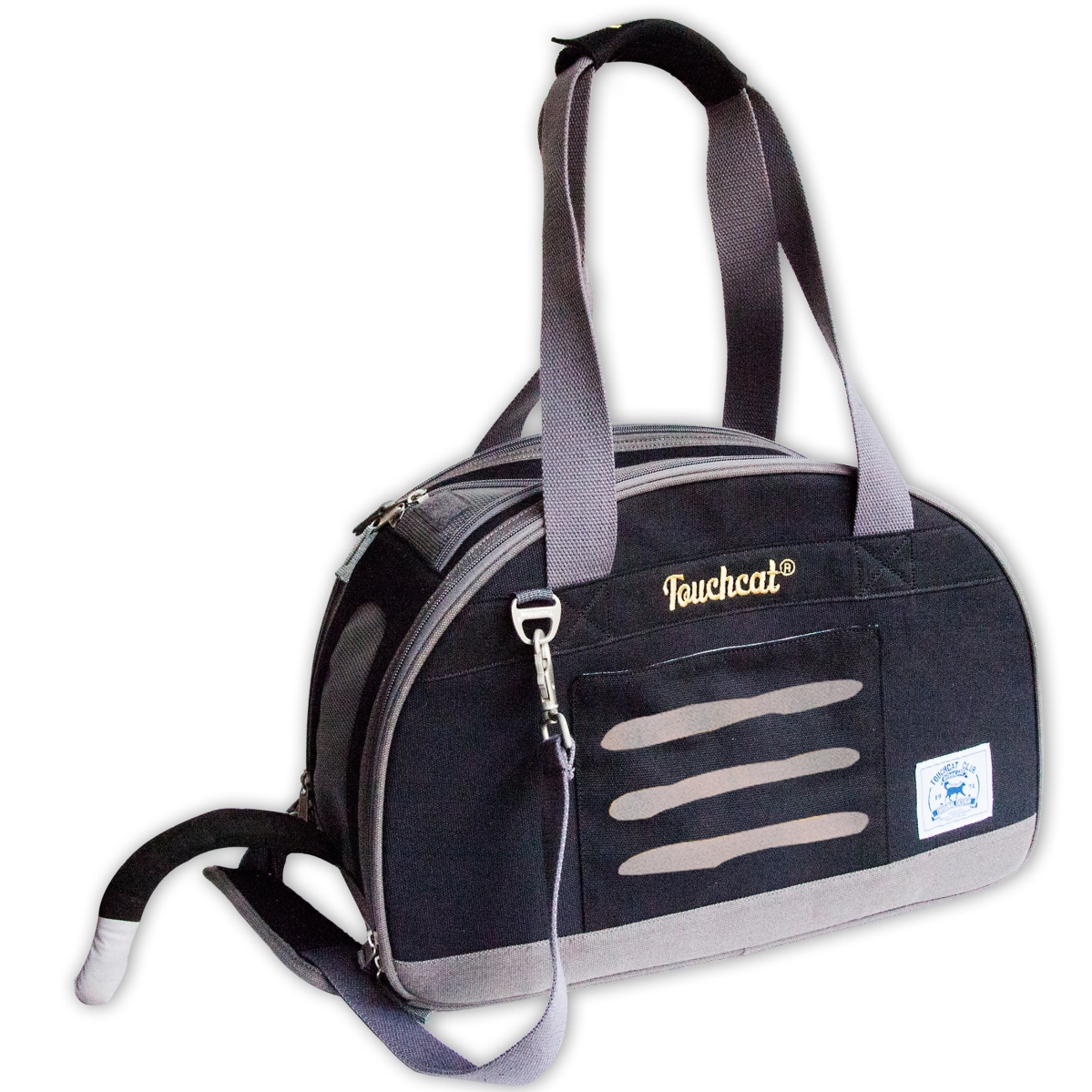 Picture of Touchcat B101BKMD Tote-Tails Designer Airline Approved Collapsible Cat Carrier - Black - One Size