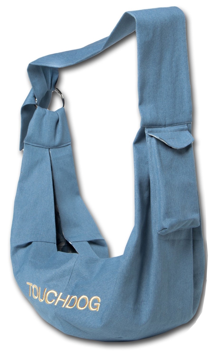 Picture of Touchdog B88BLMD Paw-Ease Over-The-Shoulder Travel Sling Pet Carrier - Blue - One Size