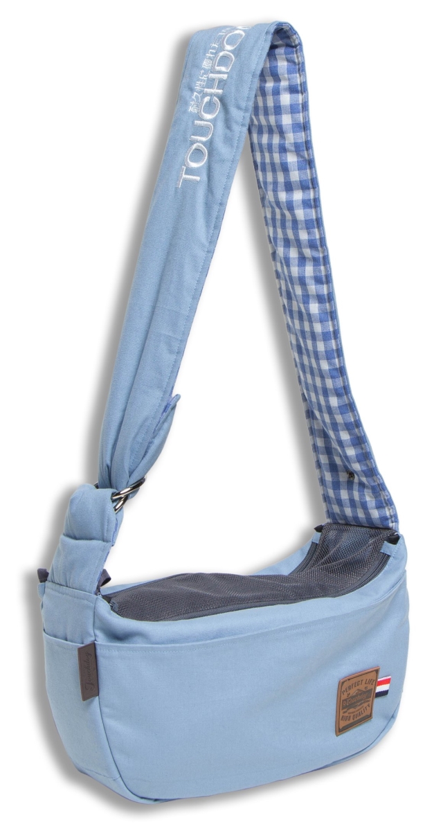 Picture of Touchdog B89BLMD Toga-Bark Over-The-Shoulder Hands-Free Pet Carrier - Blue - One Size