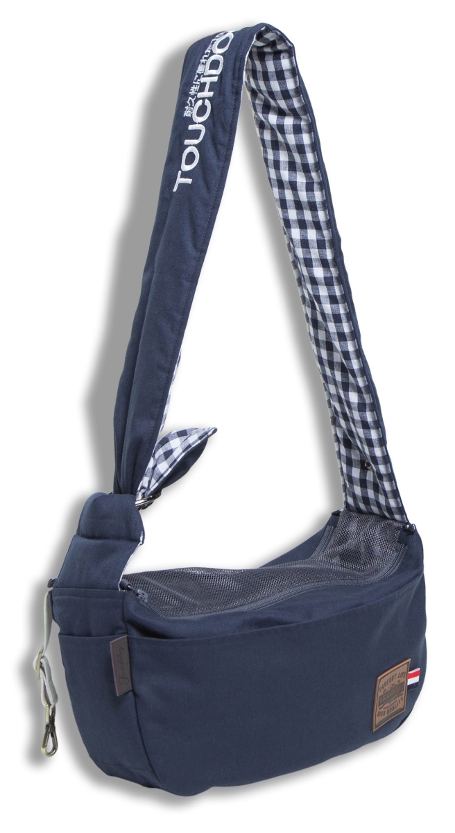 Picture of Touchdog B89NVMD Canine-Spine Over-The-Shoulder Hands-Free Pet Carrier - Navy - One Size